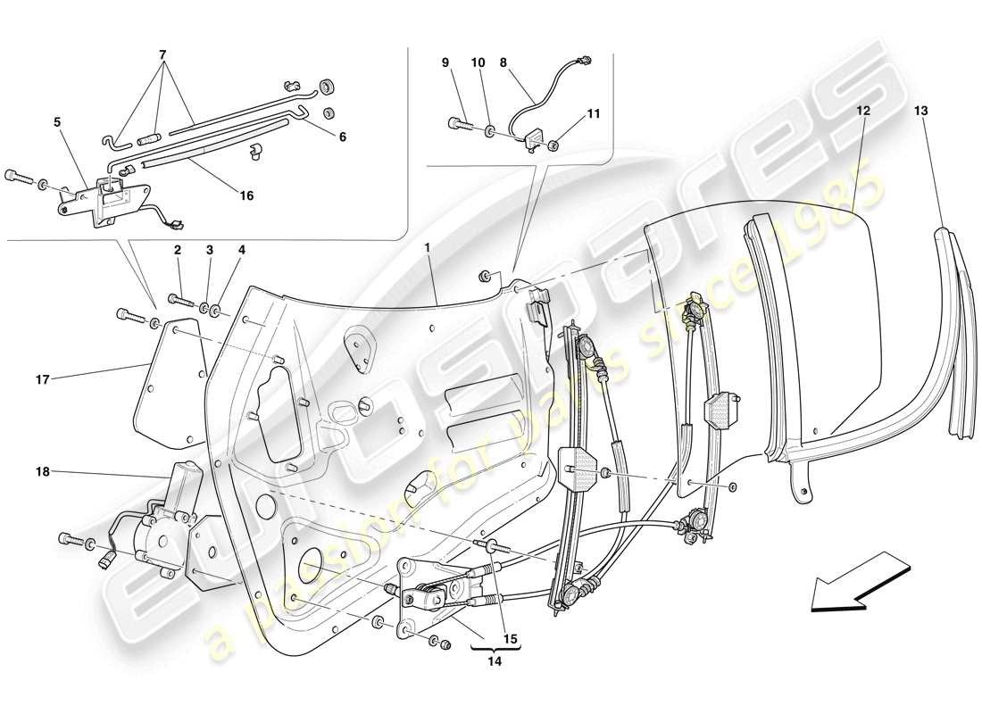 maserati mc12 türen – elektrische fensterheber teilediagramm