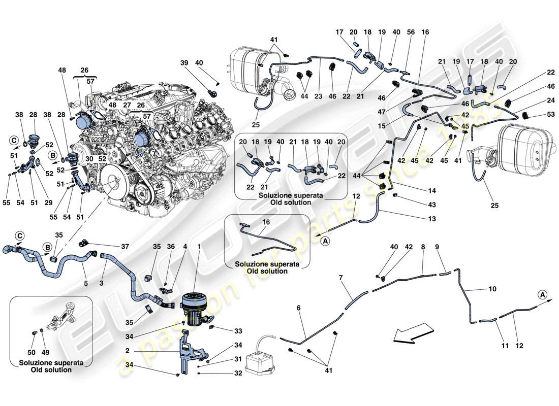 ferrari california t (europe) sekundärluftsystem teilediagramm