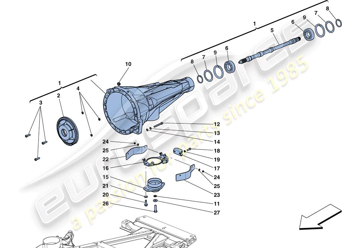 ferrari ff (europe) getriebegehäuse ersatzteildiagramm