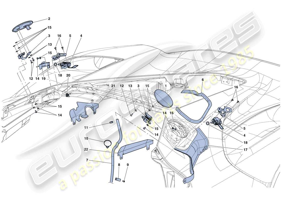 ferrari laferrari aperta (usa) externe kraftstoff-/flüssigkeitsfüllstoffe ersatzteildiagramm