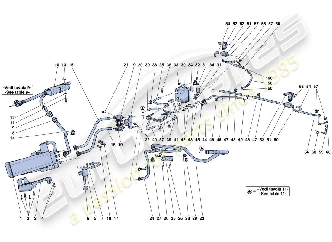 ferrari laferrari aperta (usa) kontrollsystem für verdampfungsemissionen teilediagramm