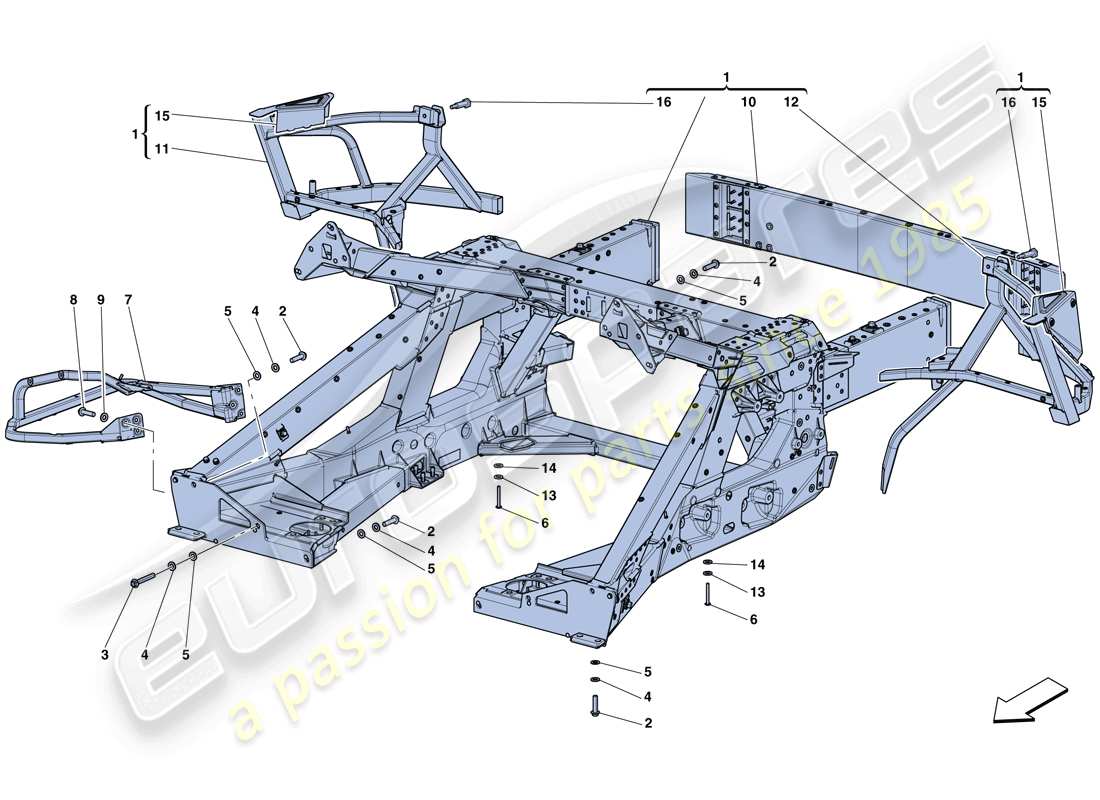 ferrari laferrari aperta (europe) hinteres unterchassis teilediagramm