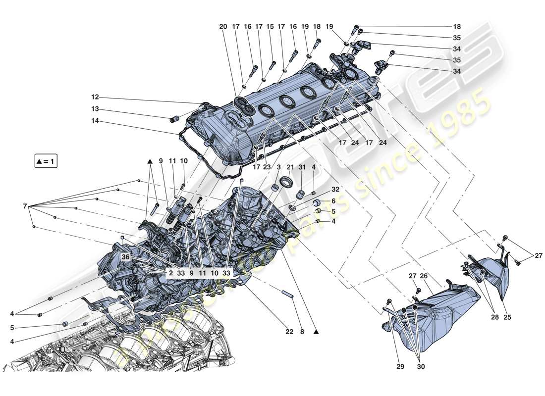 ferrari laferrari aperta (europe) linker zylinderkopf teilediagramm