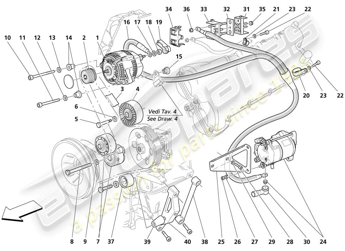 maserati trofeo stromgenerator - startermotor teilediagramm