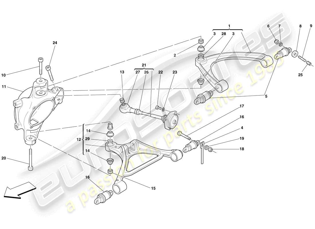 ferrari f430 spider (usa) hintere aufhängung – arme teilediagramm