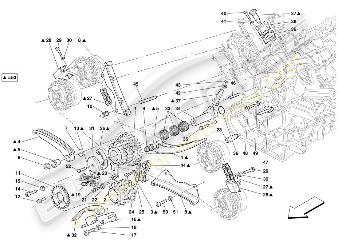 ferrari 599 gtb fiorano (europe) timingsystem - antrieb teilediagramm