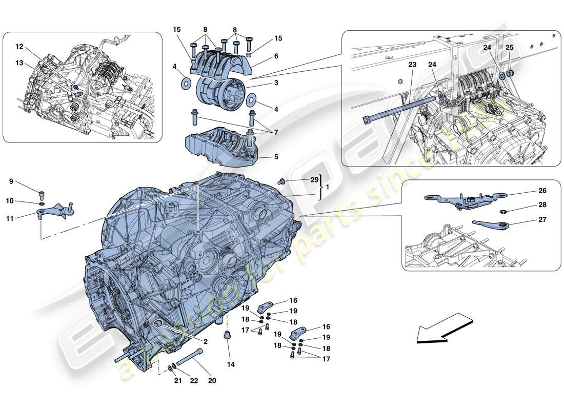 ferrari 458 speciale (usa) getriebegehäuse teilediagramm