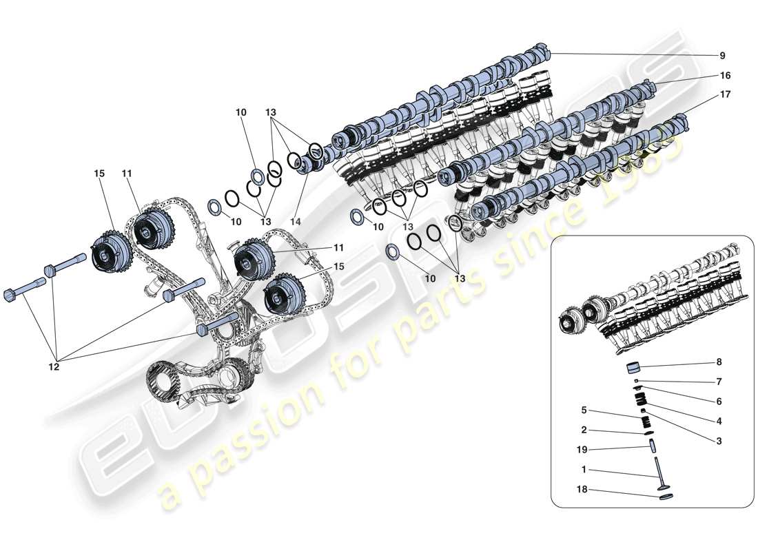 ferrari laferrari aperta (europe) steuersystem - stössel und wellen ersatzteildiagramm