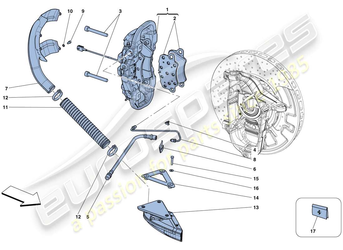 ferrari 458 speciale (usa) vordere bremssättel ersatzteildiagramm