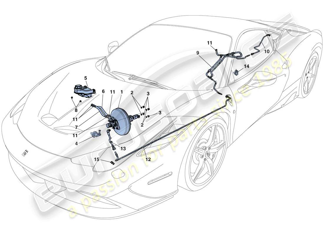 ferrari 458 speciale (usa) servo-bremssystem - teilediagramm