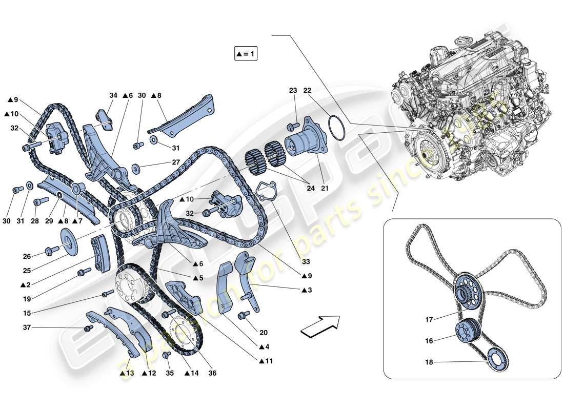ferrari gtc4 lusso t (rhd) steuersystem - antriebsteildiagramm
