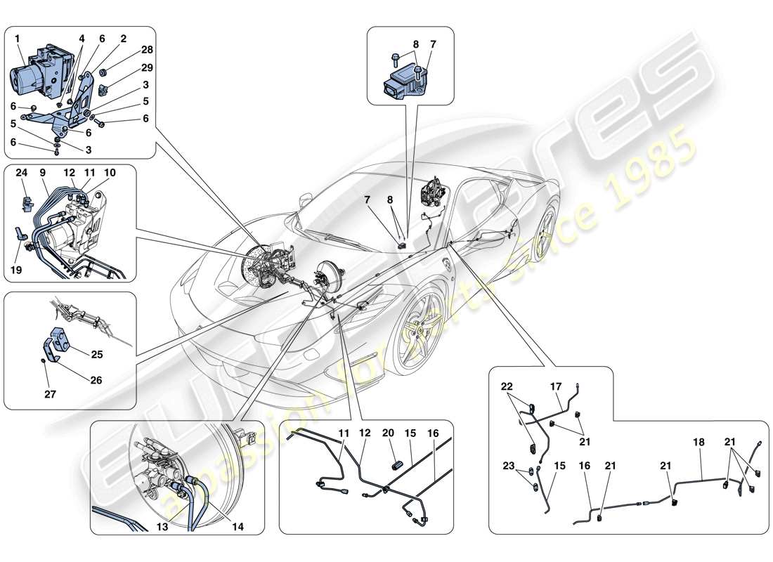 ferrari 458 speciale (usa) bremssystem teilediagramm