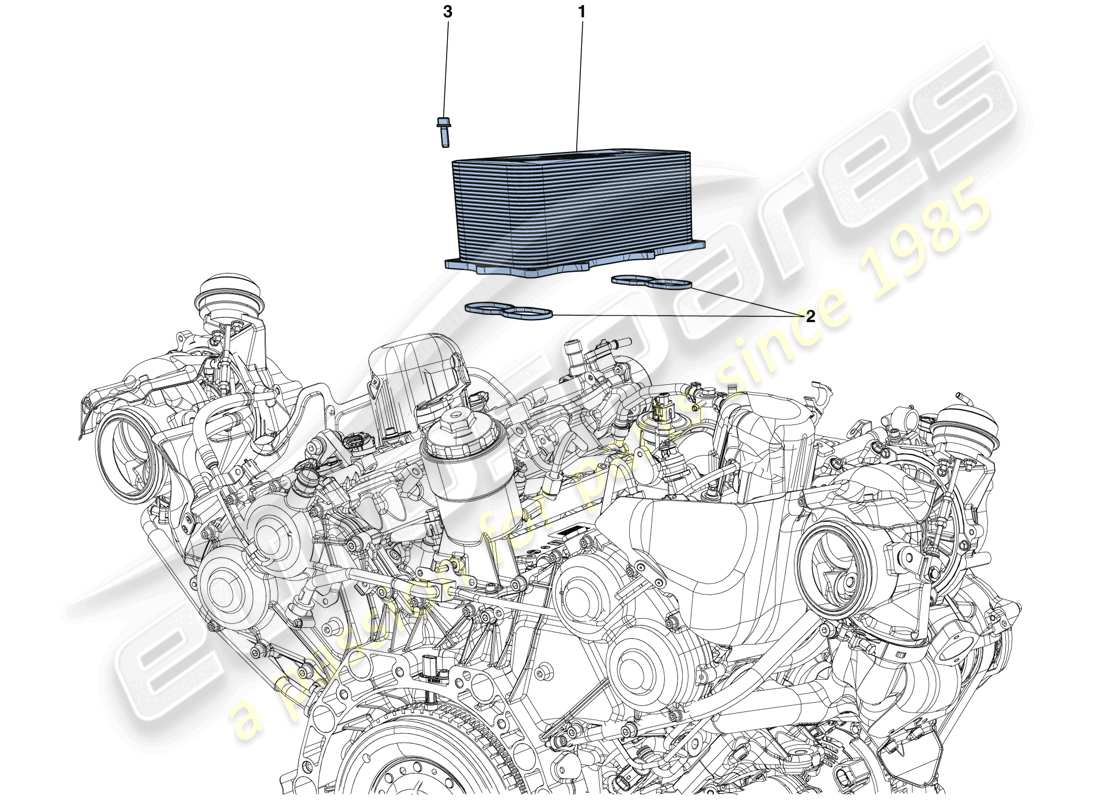 ferrari 488 spider (europe) motorwärmetauscher - teilediagramm