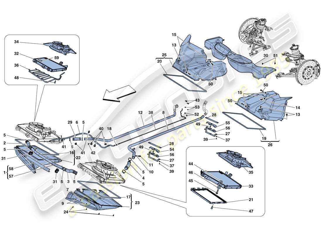 ferrari 458 speciale (usa) kühlung - kühler und luftkanäle ersatzteildiagramm