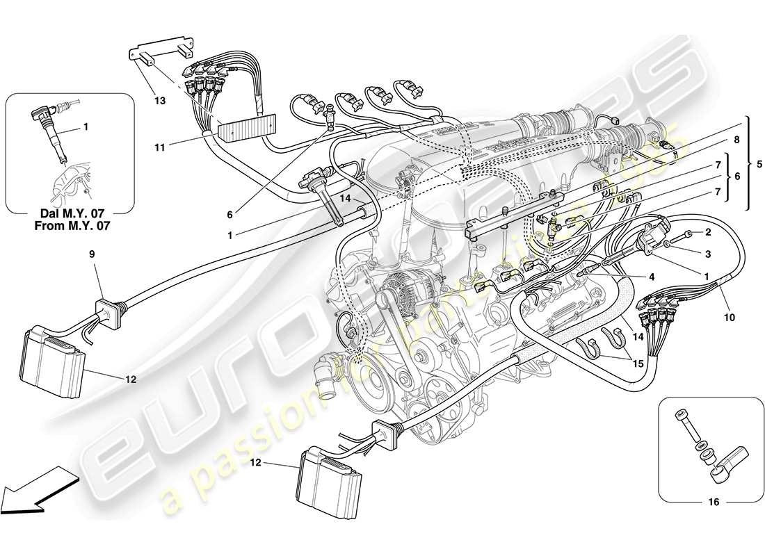 ferrari f430 coupe (usa) einspritz-/zündsystem - teilediagramm