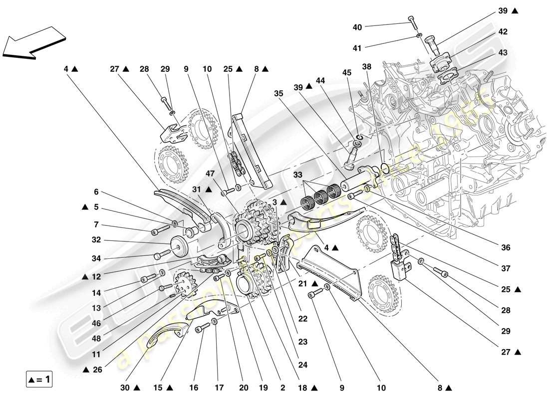 ferrari f430 scuderia (rhd) steuersystem - antriebsteildiagramm