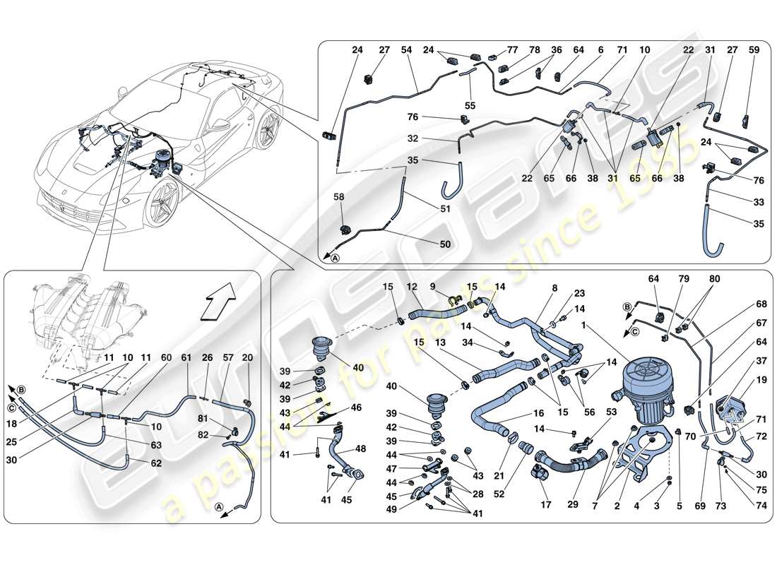 ferrari f12 berlinetta (europe) sekundärluftsystem teilediagramm