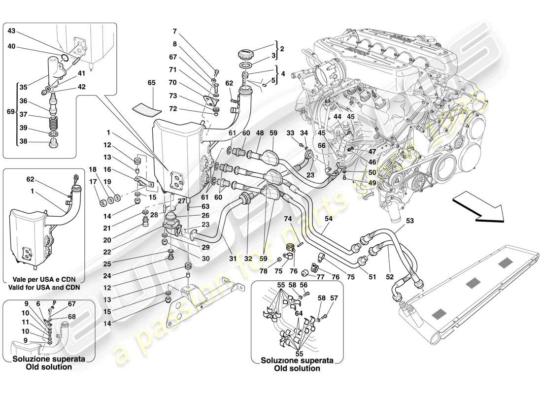 ferrari 599 gtb fiorano (europe) schmiersystem – tank teilediagramm