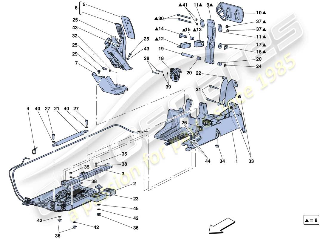 ferrari laferrari aperta (usa) pedal board teilediagramm