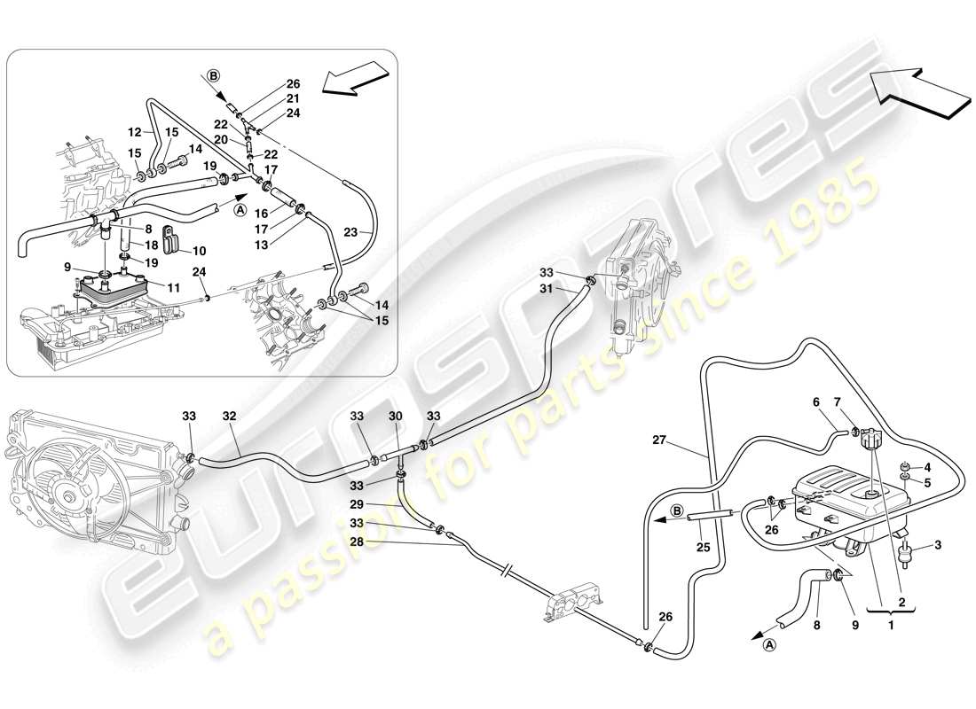 ferrari f430 spider (rhd) ausgleichsbehälter - teilediagramm