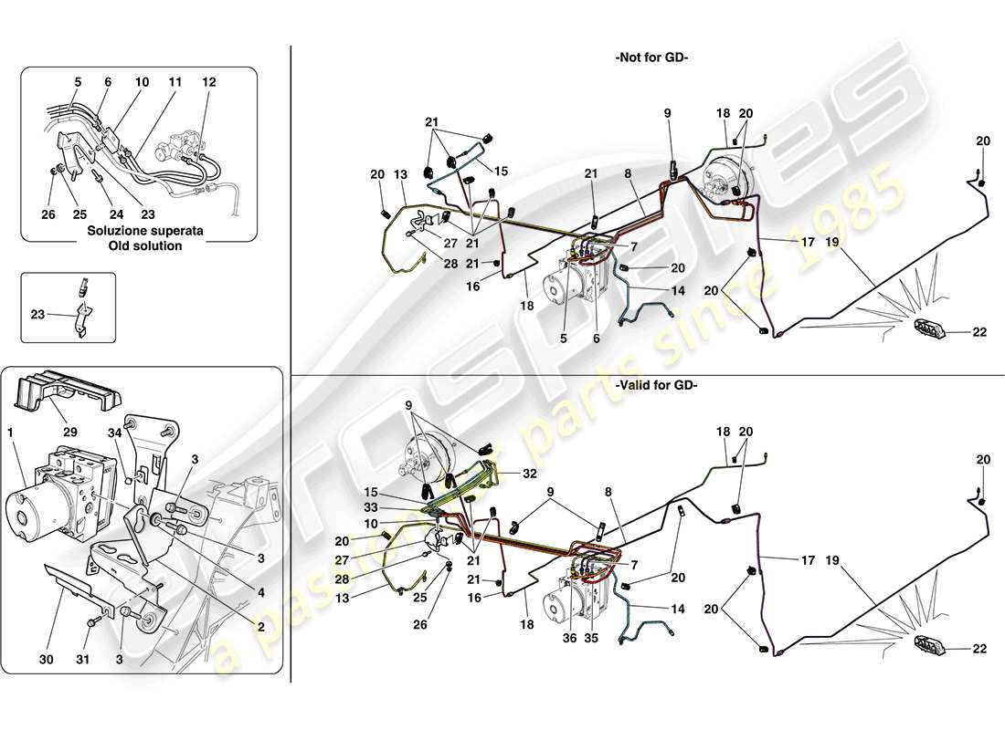 ferrari california (europe) bremssystem teilediagramm