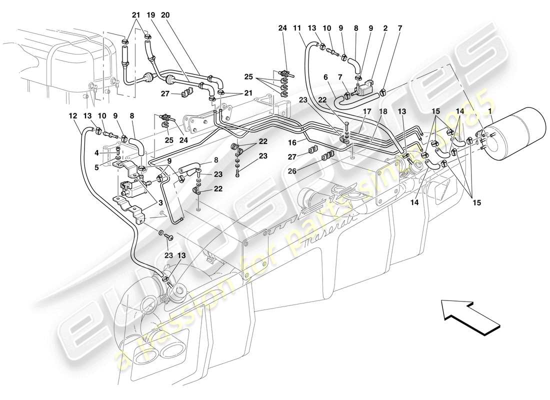 maserati mc12 pneumatik-aktuatorsystem teilediagramm