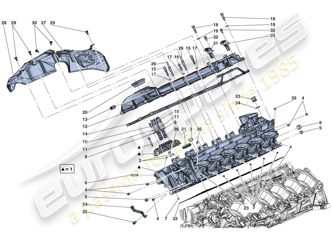 ferrari laferrari aperta (europe) rechter zylinderkopf ersatzteildiagramm