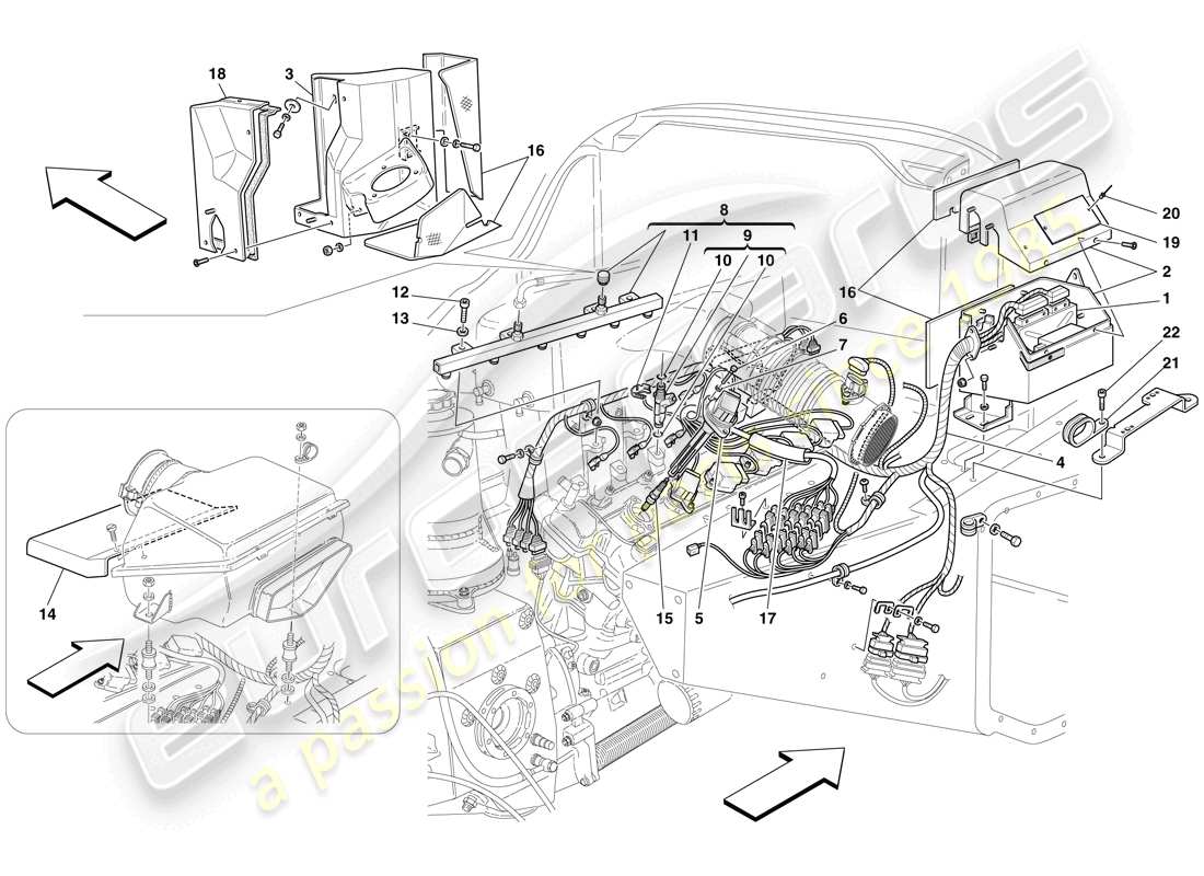 maserati mc12 einspritzsystem – zündung teilediagramm