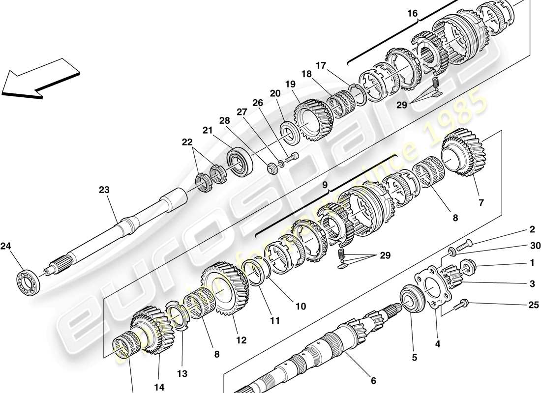 ferrari f430 coupe (usa) primärwellenräder ersatzteildiagramm