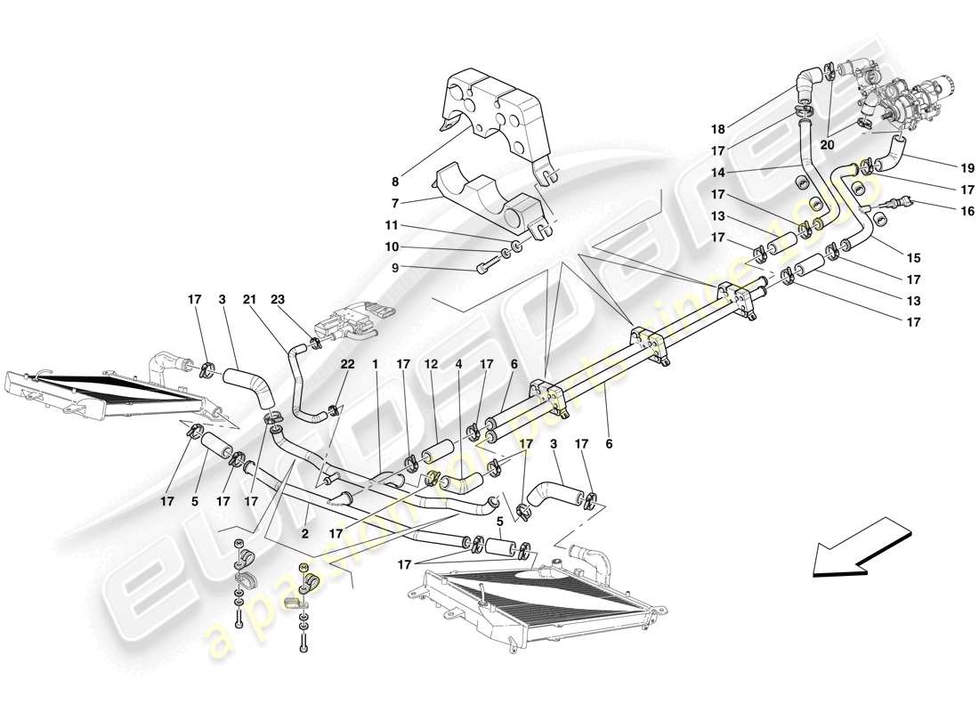 maserati mc12 kühlsystem teilediagramm