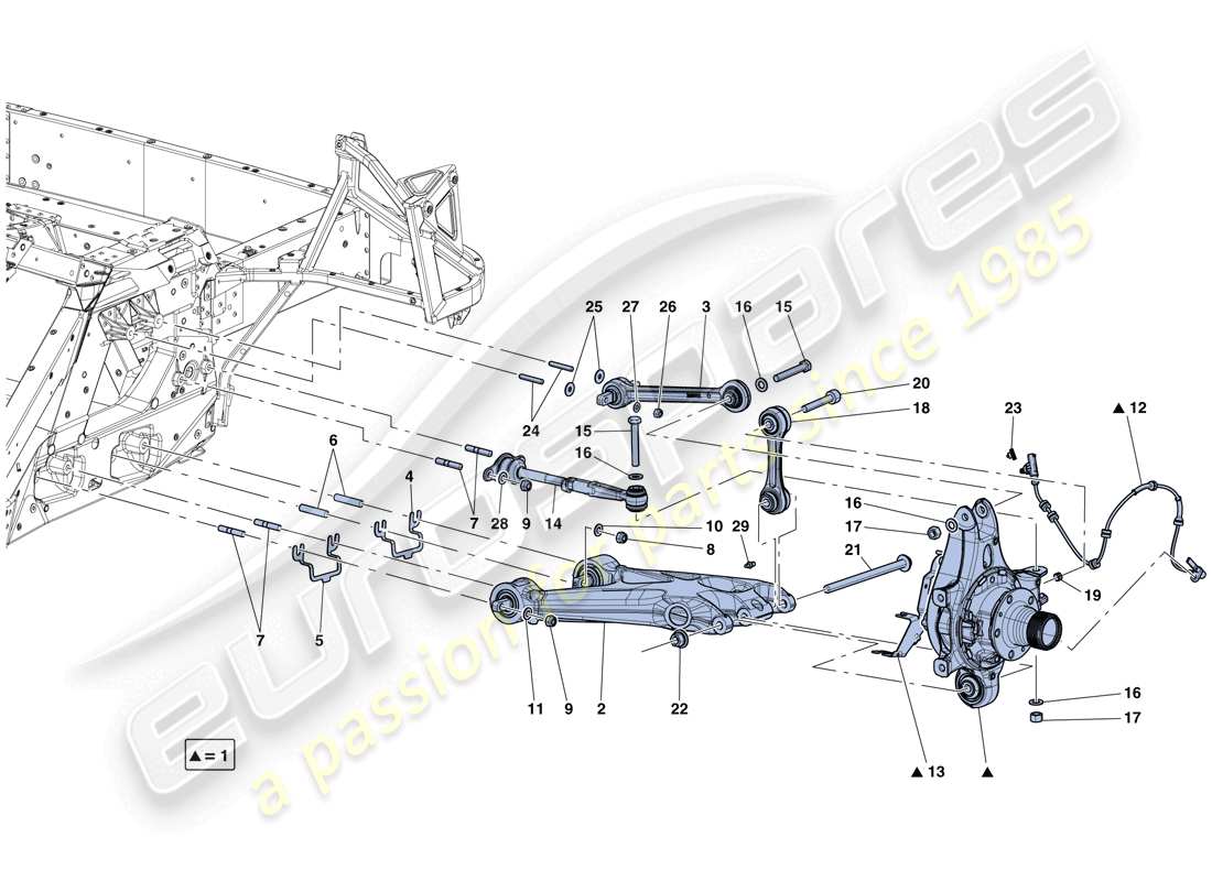 ferrari laferrari aperta (usa) hinterradaufhängung - armlehne ersatzteildiagramm