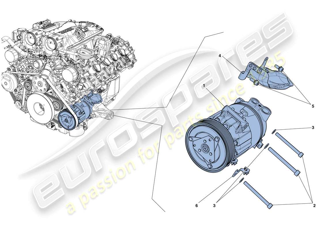 ferrari california t (rhd) ac-system-kompressor teilediagramm