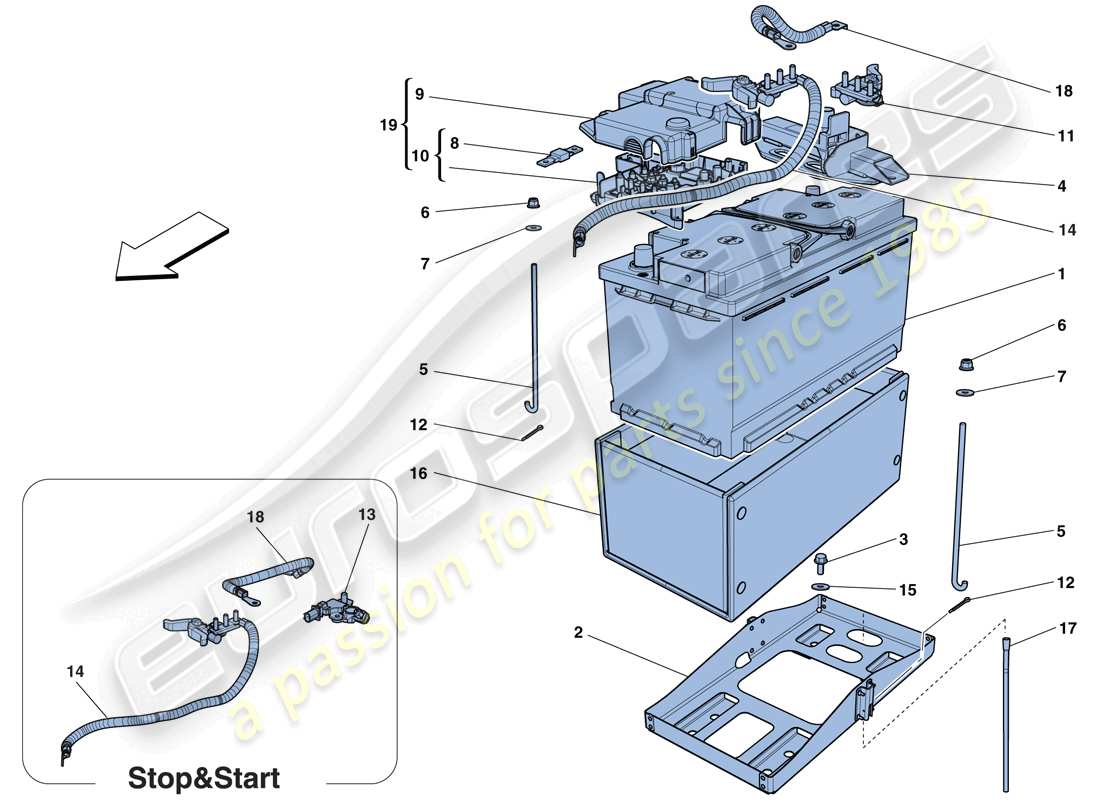 ferrari f12 berlinetta (rhd) batterie teilediagramm