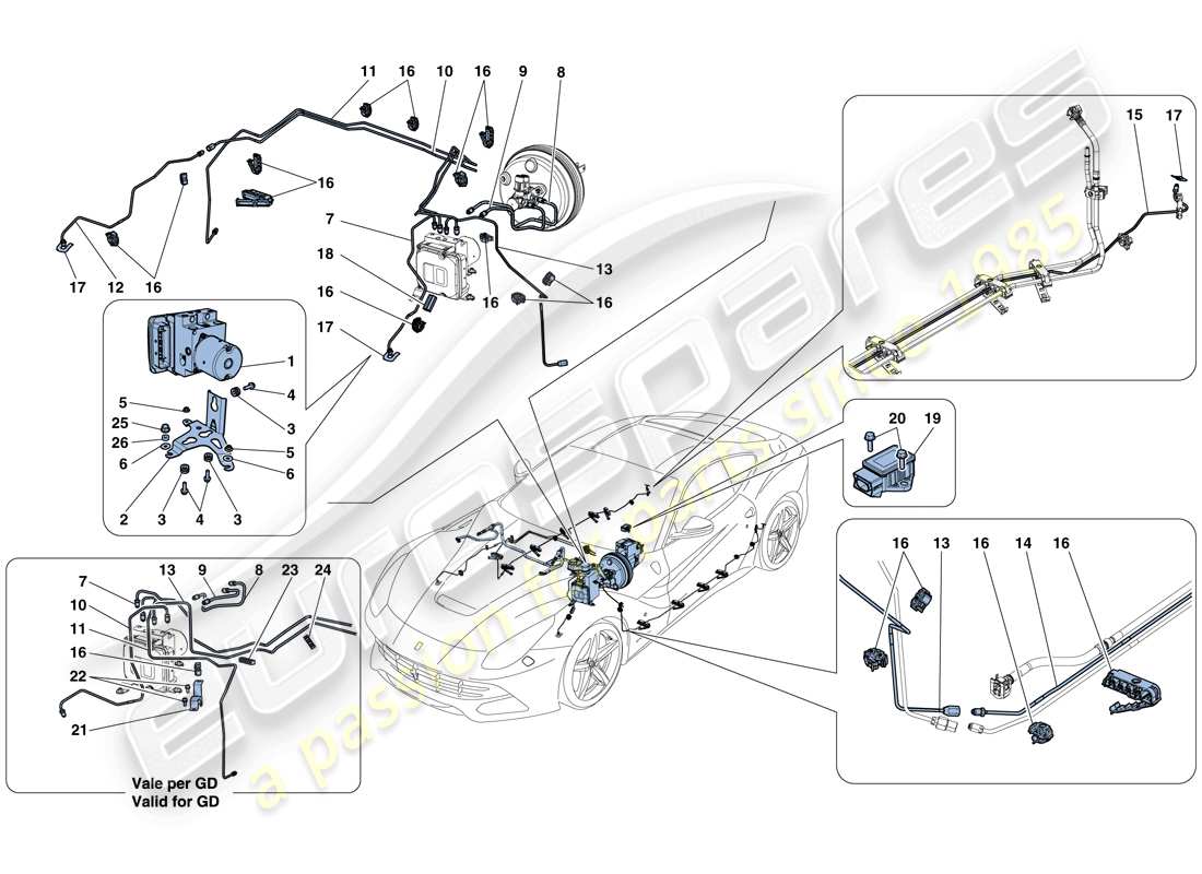 ferrari f12 berlinetta (rhd) bremssystem teilediagramm