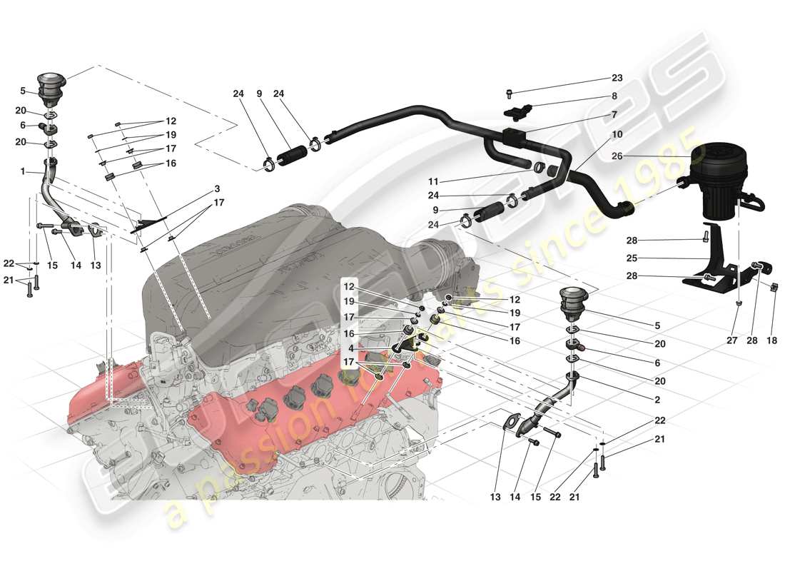 ferrari laferrari (europe) sekundärluftsystem teilediagramm