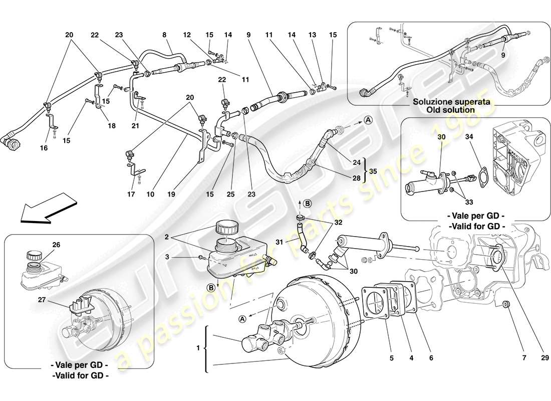 ferrari california (europe) servolenkungssystem teilediagramm