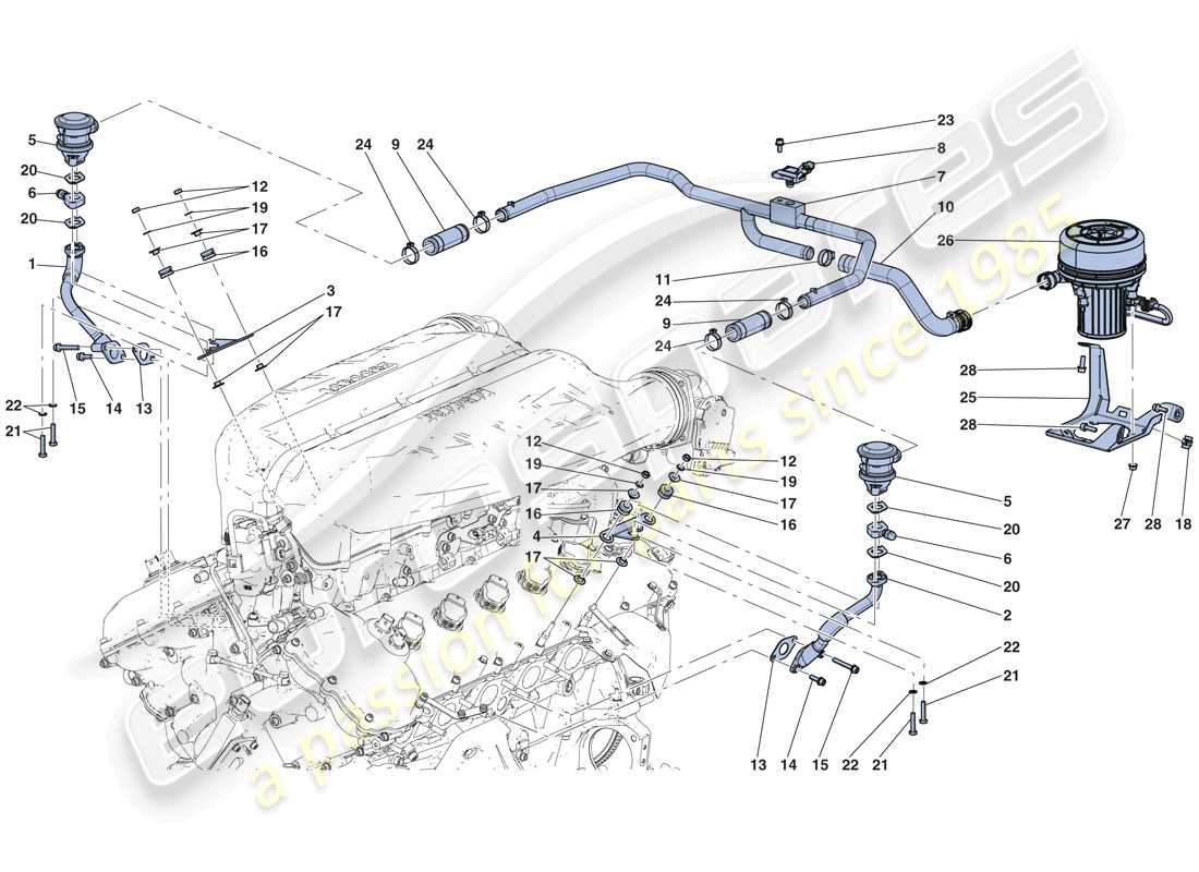 ferrari laferrari aperta (europe) sekundärluftsystem teilediagramm