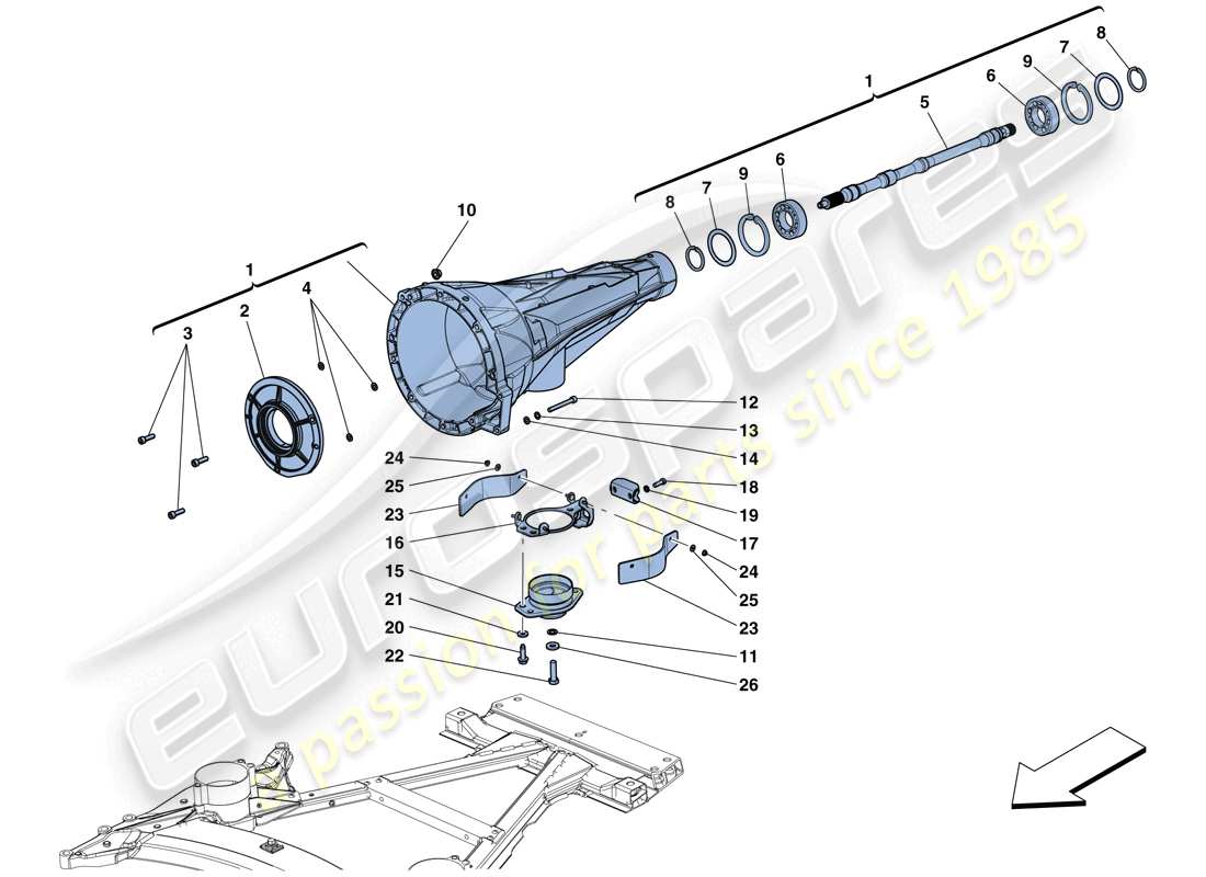 ferrari f12 berlinetta (usa) getriebegehäuse ersatzteildiagramm