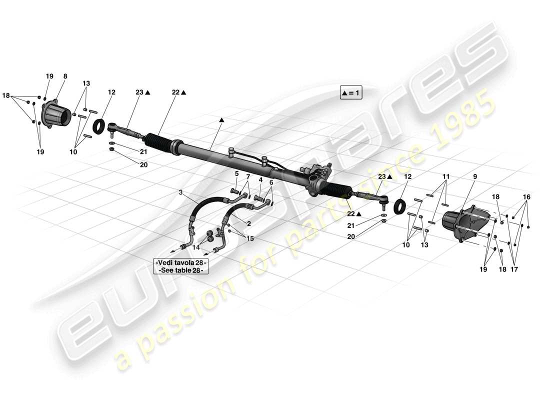 ferrari laferrari (europe) hydraulisches servolenkungskasten teilediagramm