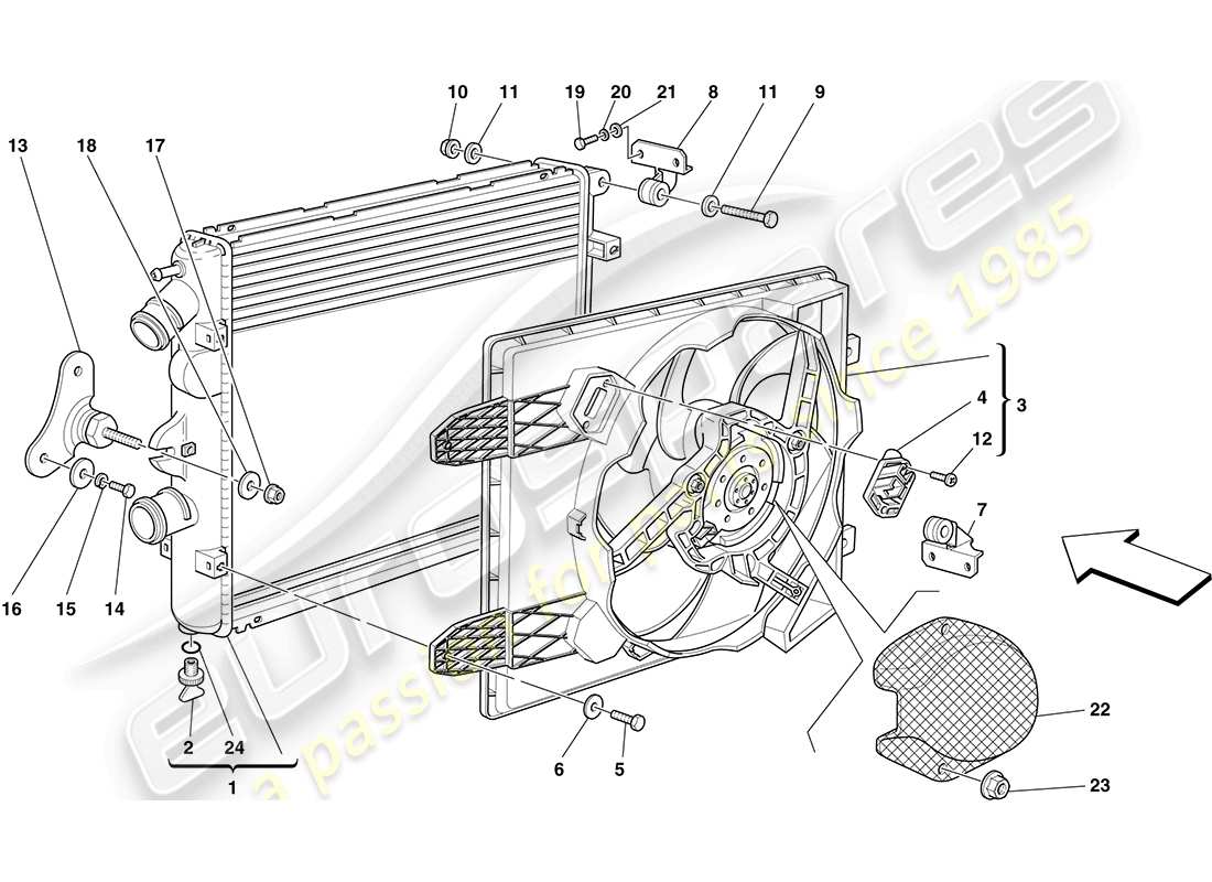 ferrari f430 coupe (europe) kühlsystemkühler teilediagramm
