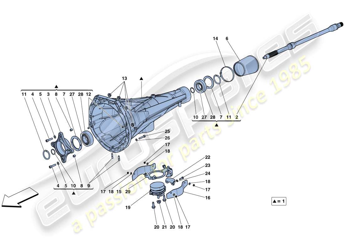 ferrari gtc4 lusso t (rhd) getriebegehäuse ersatzteildiagramm