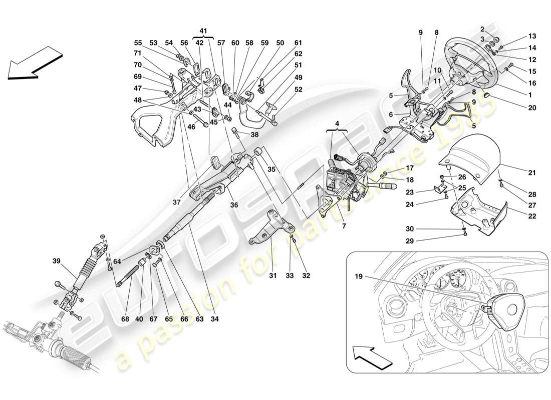 maserati mc12 lenksäule teilediagramm