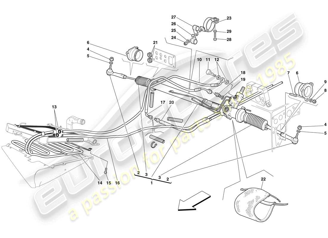 maserati mc12 hydraulisches lenkkasten und spule teilediagramm