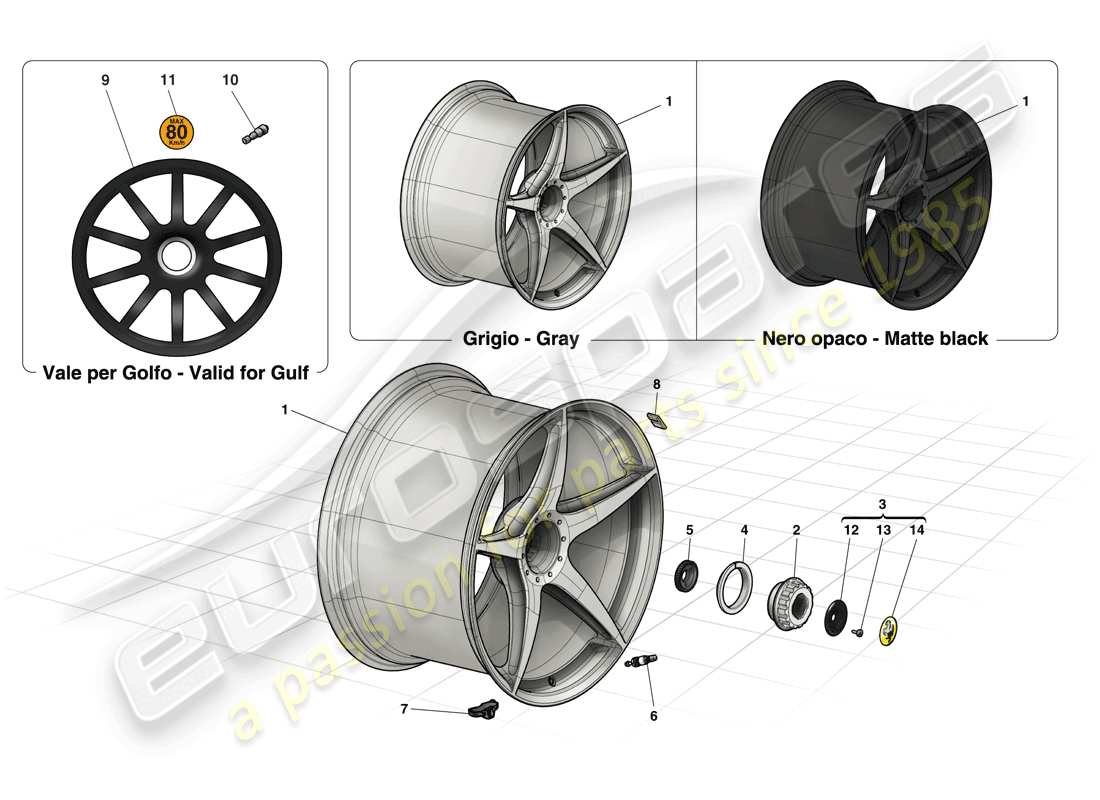 ferrari laferrari (usa) räder teilediagramm