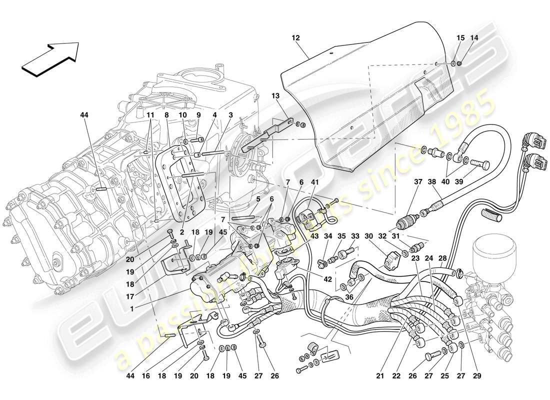 maserati mc12 f1 kupplungshydrauliksteuerung teilediagramm
