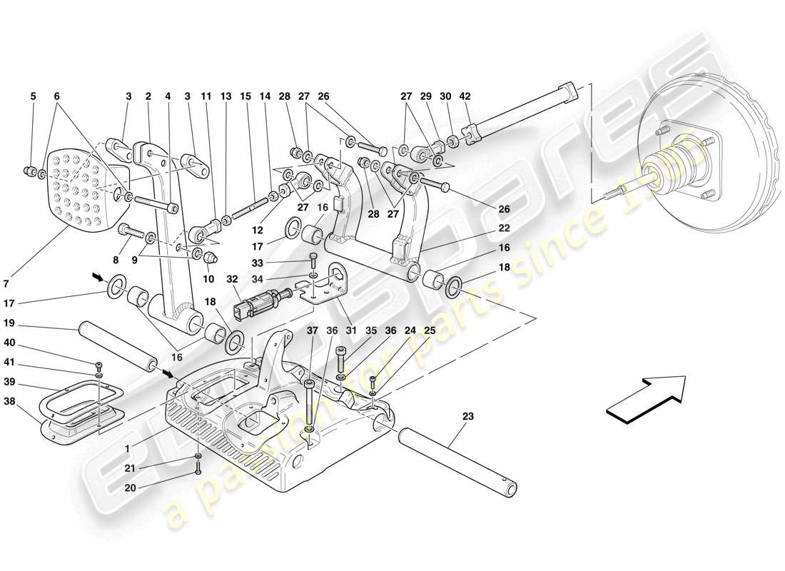 maserati mc12 pedale - bremspedal teilediagramm
