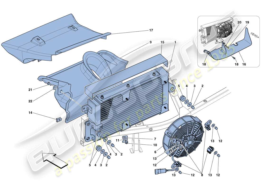 ferrari 458 spider (usa) getriebeölkühler ersatzteildiagramm
