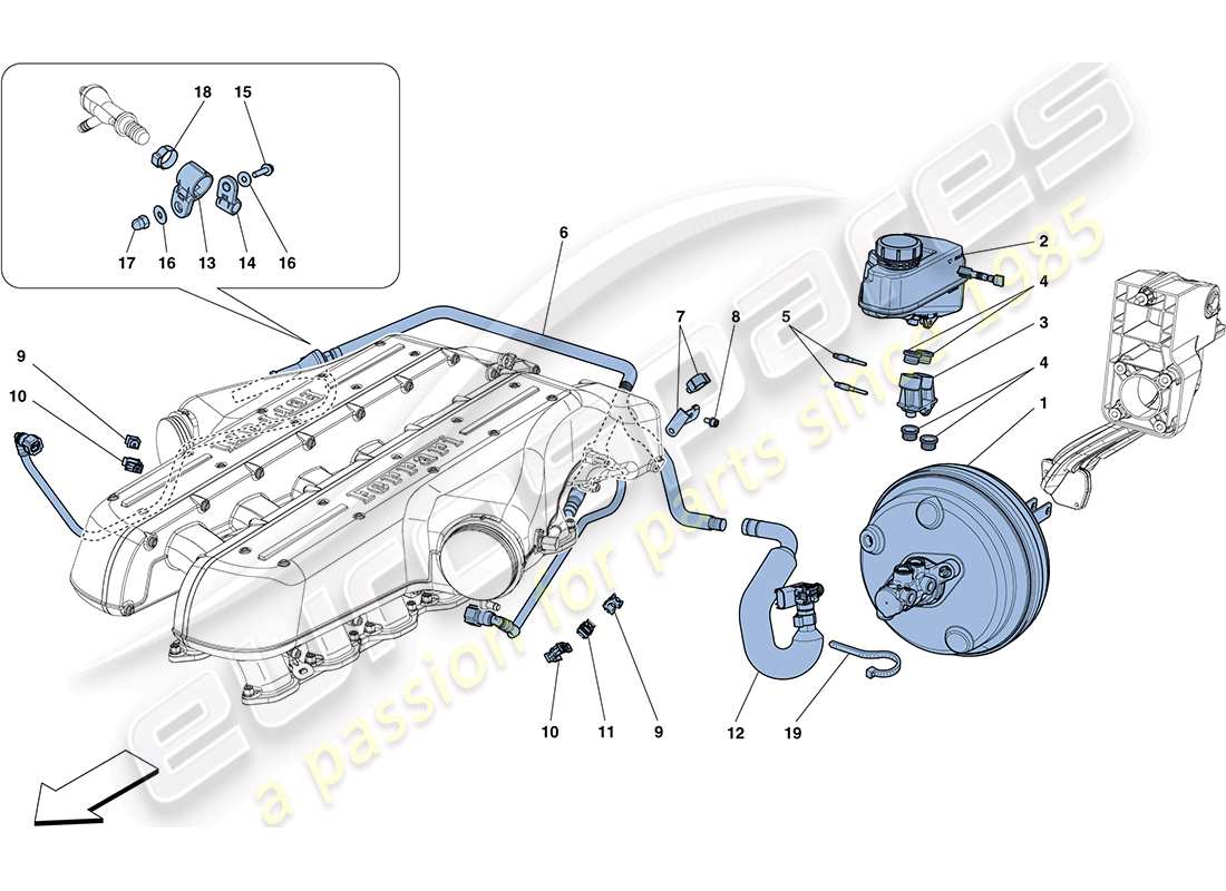 ferrari ff (rhd) servolenkungssystem - teilediagramm