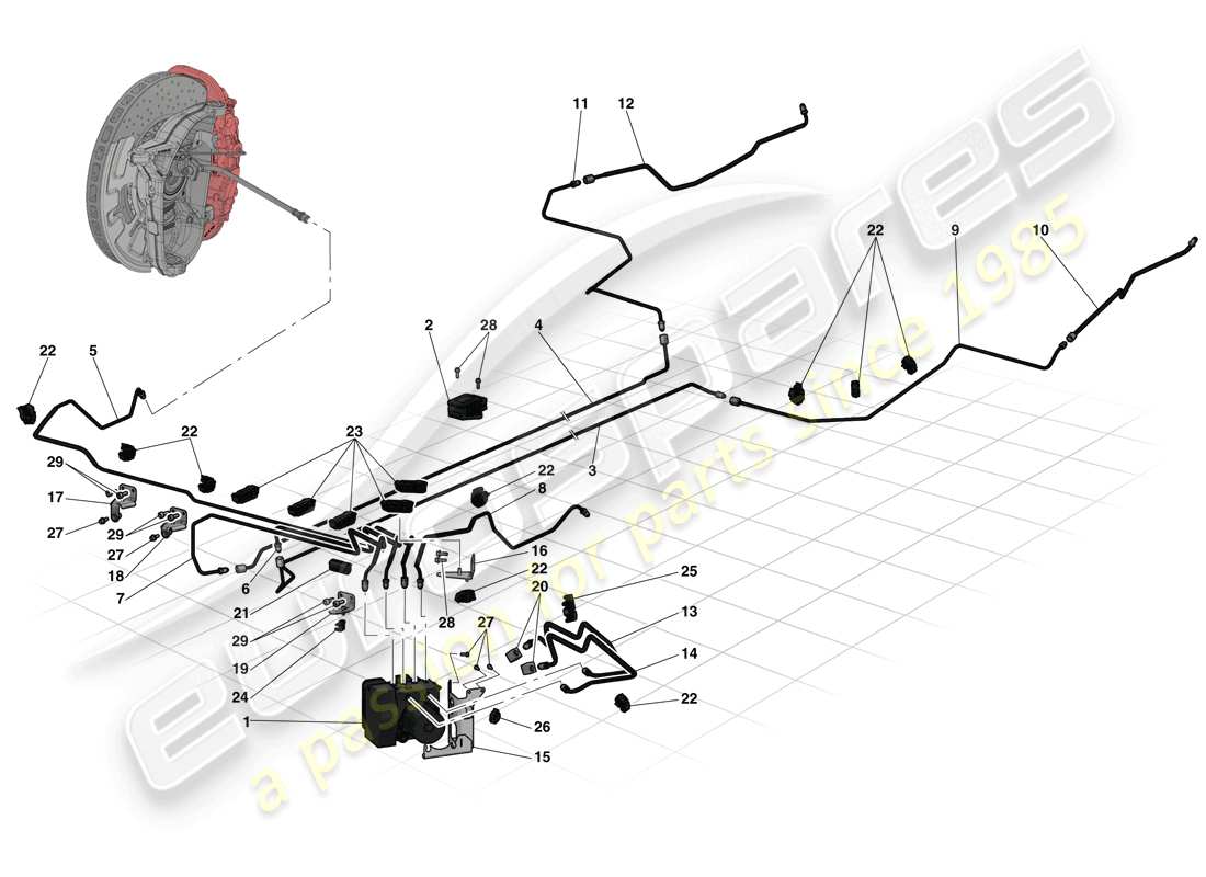 ferrari laferrari (europe) bremssystem teilediagramm