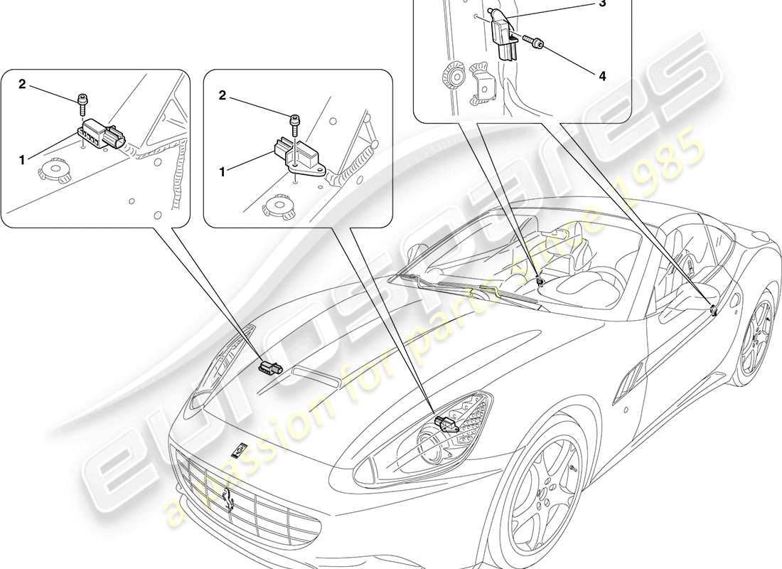 ferrari california (europe) airbag-system teilediagramm